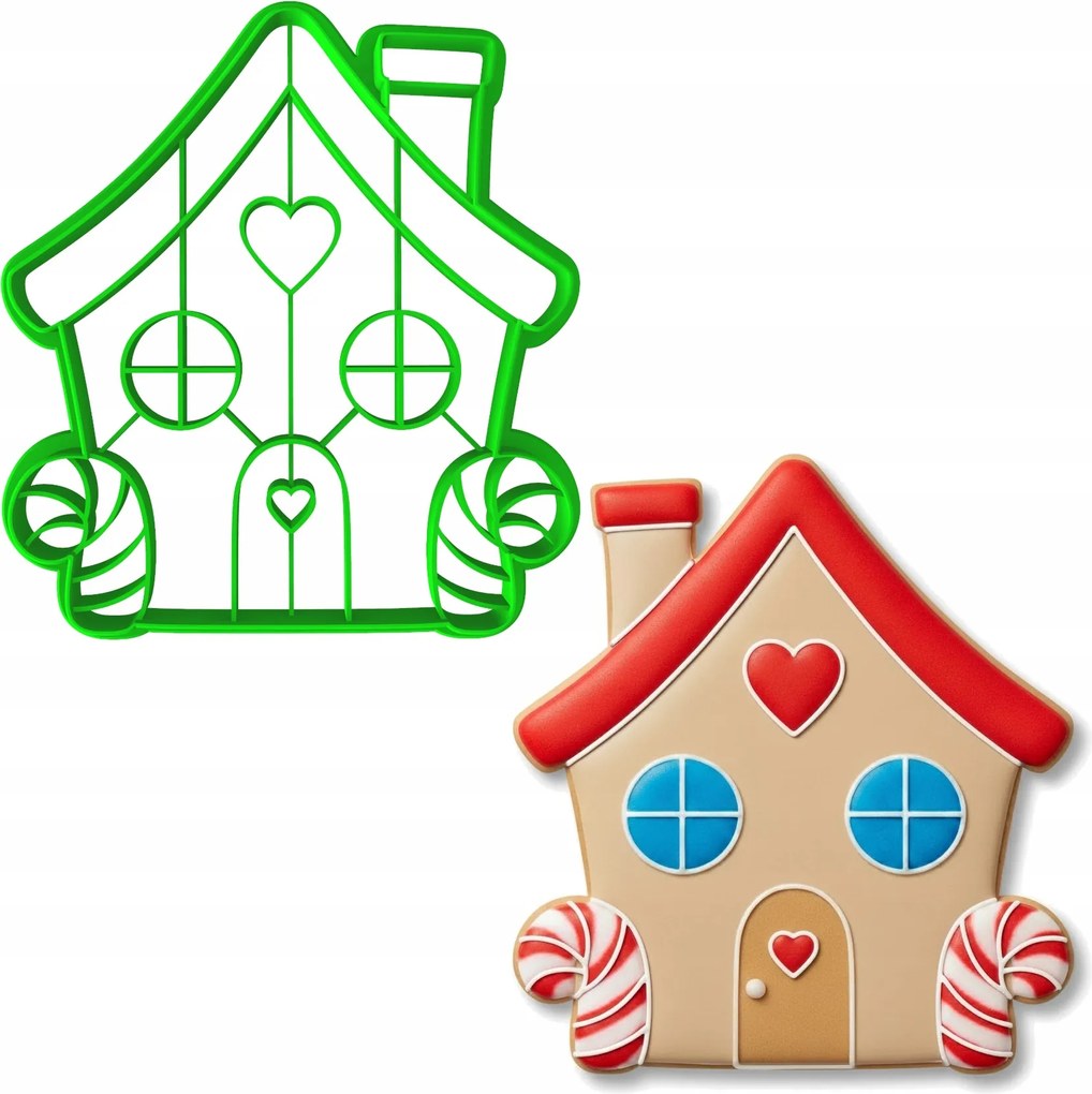 Mézeskalács Forma Karácsonyra Házikó házikó 10cm