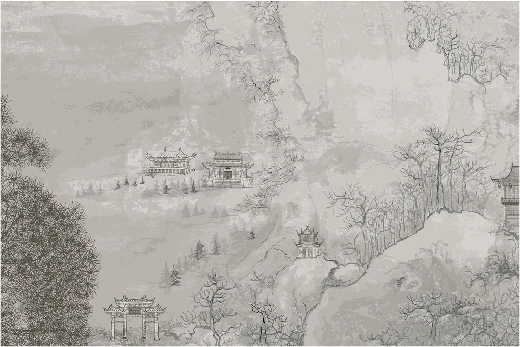 Kép - Kínai táj (90x60 cm)
