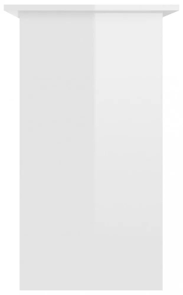 magasfényű fehér szerelt fa íróasztal 80 x 45 x 74 cm