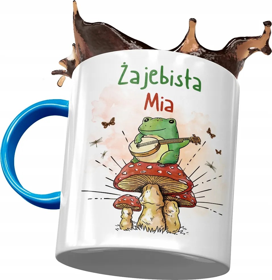 Kék Bögre Mia Feleség Barátnő Ajándék Nyomtatott Fotóval