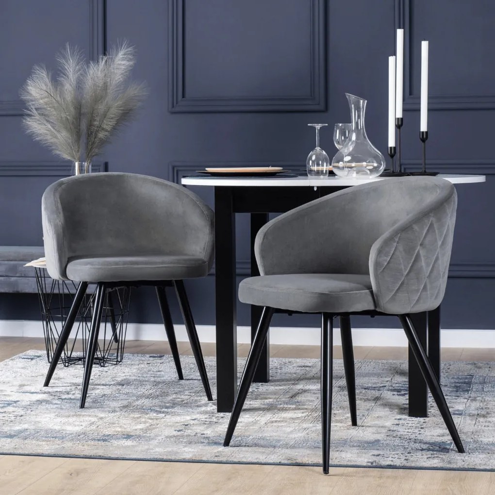 Bővíthető Étkezőasztal Fehér/Fekete Színben. HARRY 102-142 cm