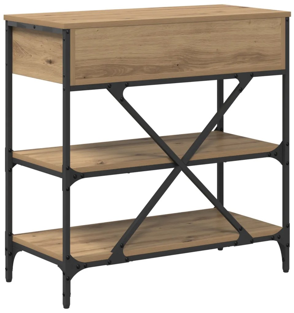Konzol Asztal Kézműves tölgy 75x34,5x75 cm Mérnökfa