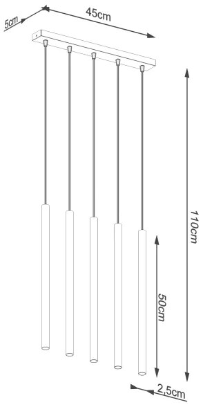 Sollux SL.1173 - Csillár zsinóron PASTELO 5xG9/8W/230V arany