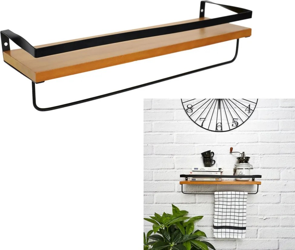 INDUS fali polc fenyő dekorral