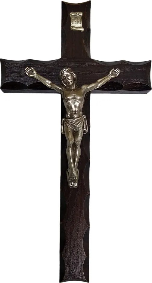 Függő kereszt fa mart h28cm wenge