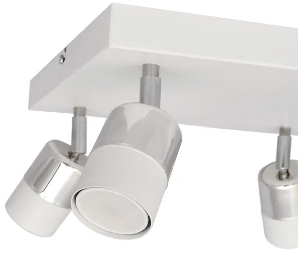 LED Spotlámpa TUBSSON 4xGU10/4,8W/230V fehér/fényes króm
