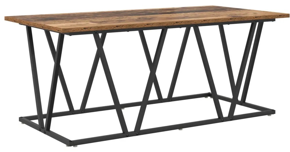 Kávézóasztal Régi Fa 100x50x40 cm Mérnöki Fa és Fém