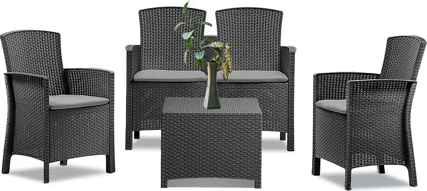 Lima 4 személyes kerti bútor garnitúra grafit