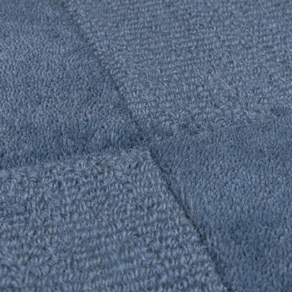 Sötétkék kézi szövésű gyapjú szőnyeg 160x230 cm Checkerboard – Flair Rugs