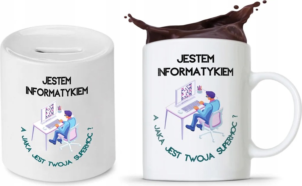 Informatikai Készlet Ajándék Bögre Persely fényképes nyomtatással