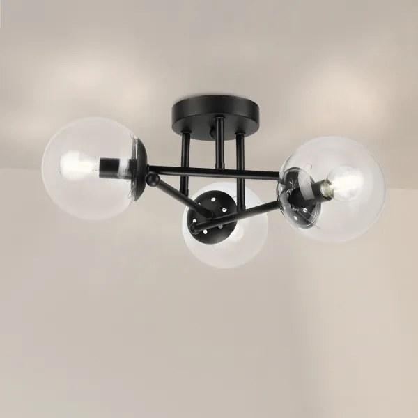 Brilagi - Felületre szerelhető csillár MALIVA 3xE14/15W/230V fekete/átlátszó