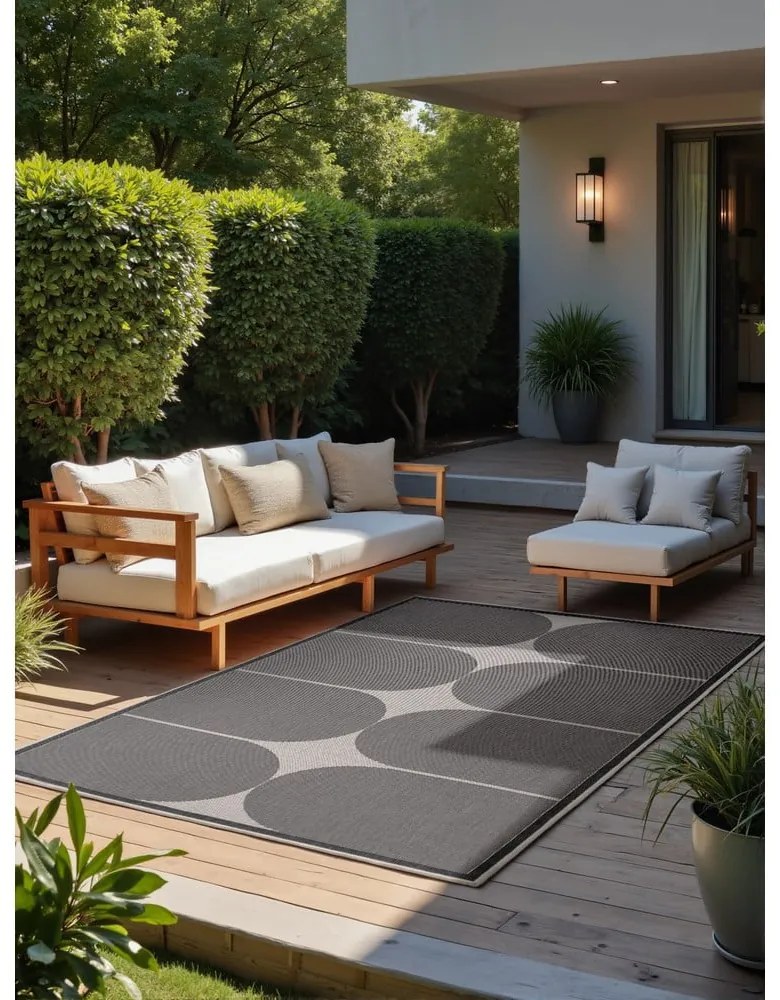 Fekete-fehér kültéri-beltéri szőnyeg 200x290 cm Duet Bowen – NORTHRUGS