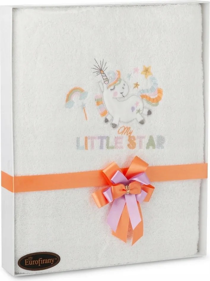 Ajándék törölköző 50x90 cm fehér unikornis mintával