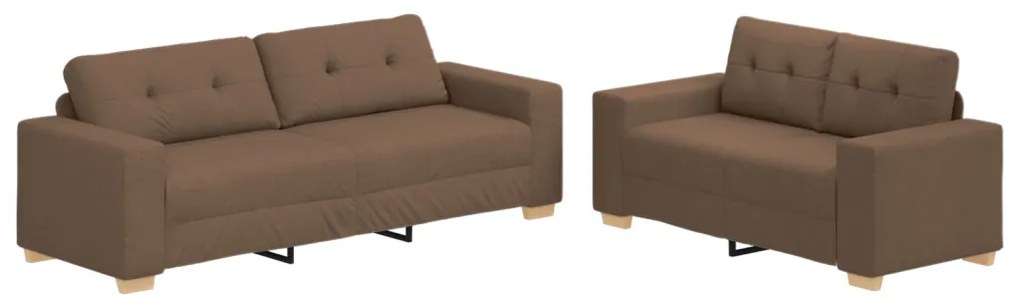 2 részes kanapészett párnákkal Barna szövet