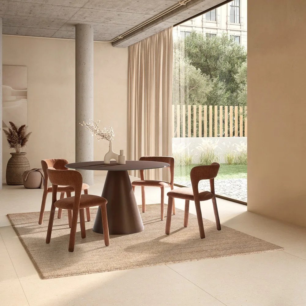 Kerek étkezőasztal üveg asztallappal ø 120 cm Vida – MOME