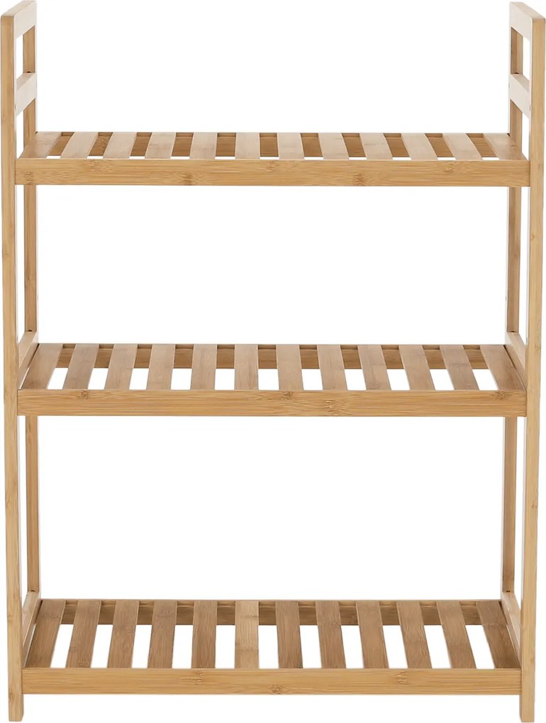 3 polcos polcállvány, természetes bambusz, FIORE TYP 1