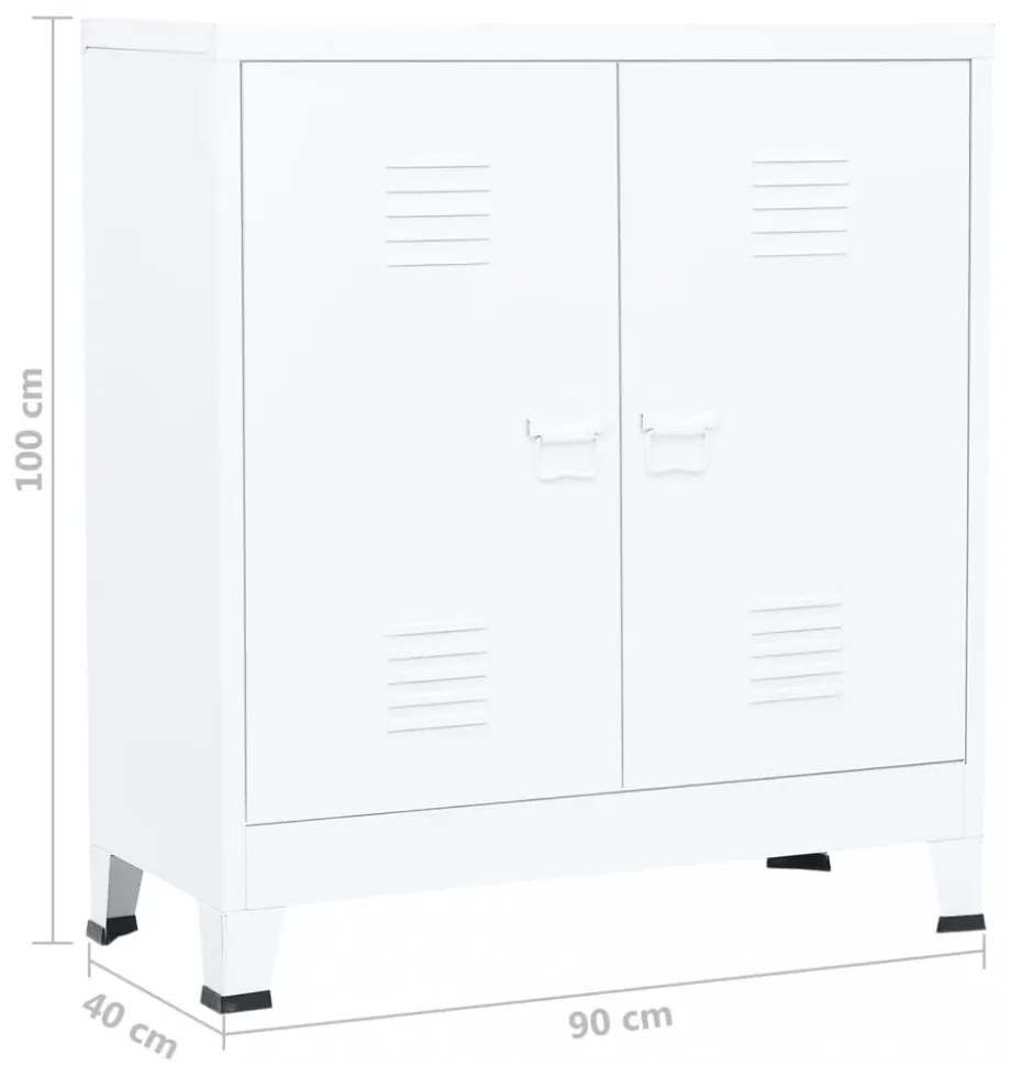 fehér acél ipari tárolóláda 90 x 40 x 100 cm