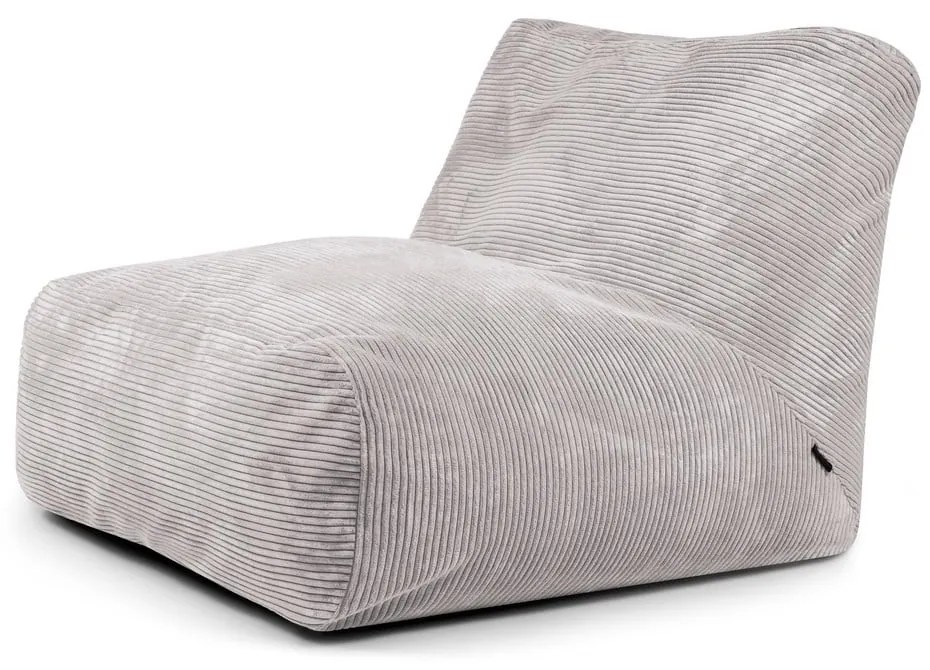 Világosszürke kordbársony babzsákfotel Tube 100 – SLOWDOWN