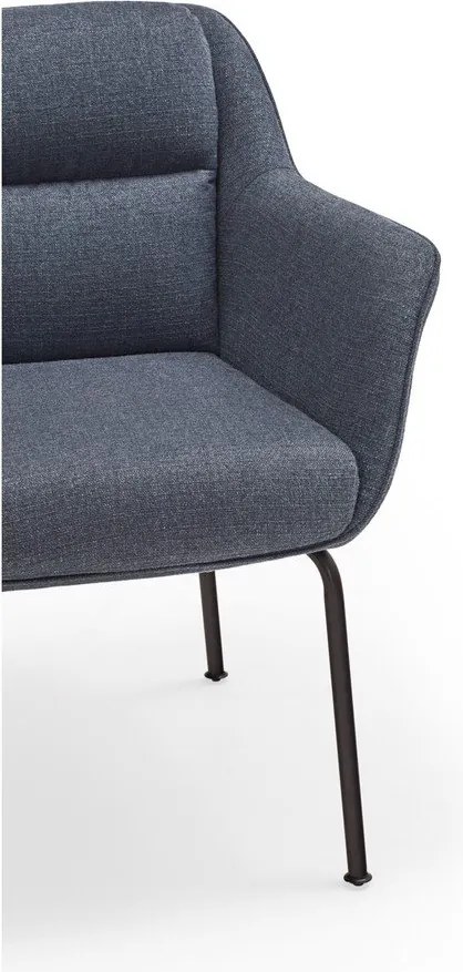 Kék kárpitozott karfás étkezőfotel Sadira – Teulat