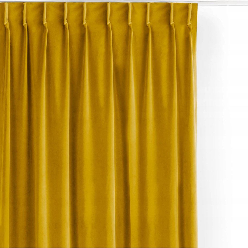 Filumi Függöny rövid velvet matt flexy étkező Mustár 265x175