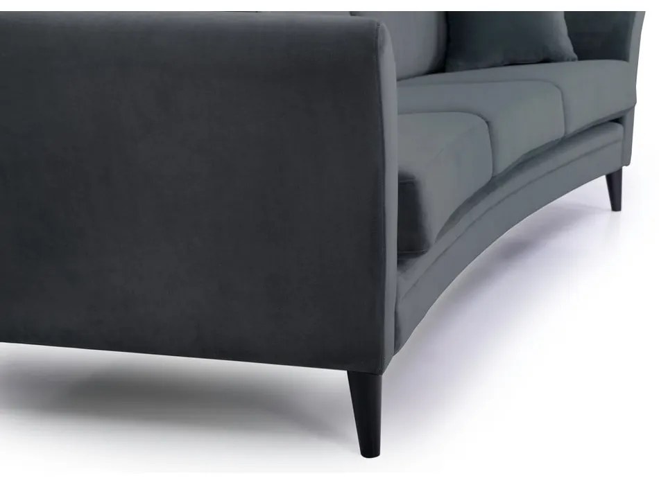 Eden szürke bársony kanapé, 237 cm - Scandic