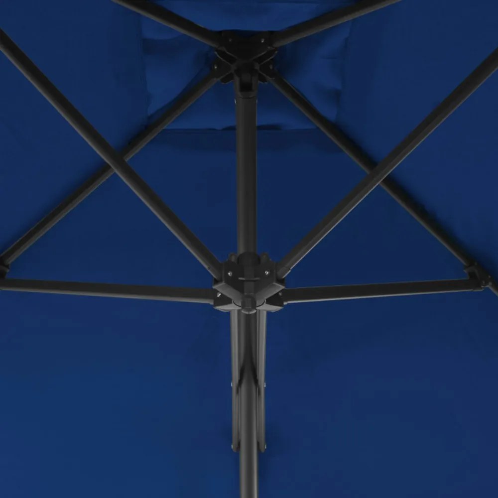 kék kültéri napernyő acélrúddal 300 x 230 cm