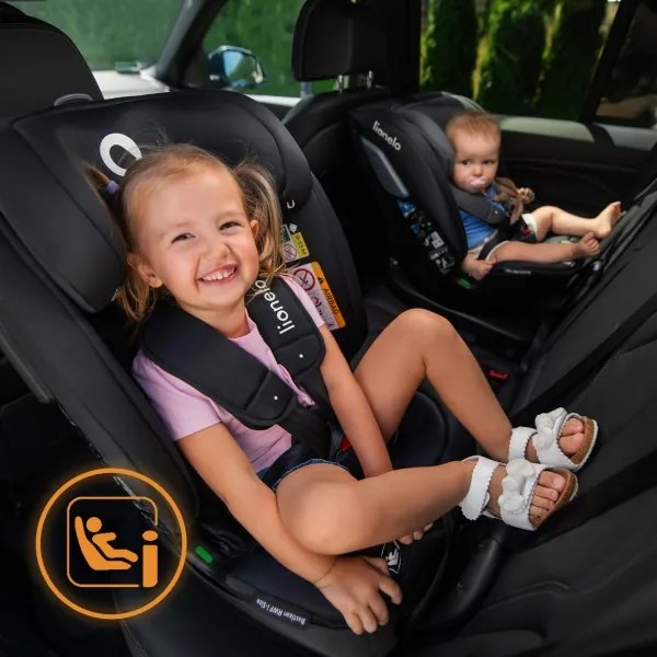 Lionelo - BASTIAAN i-Size forgatható autósülés alappal, 40-150 cm, fekete karbon