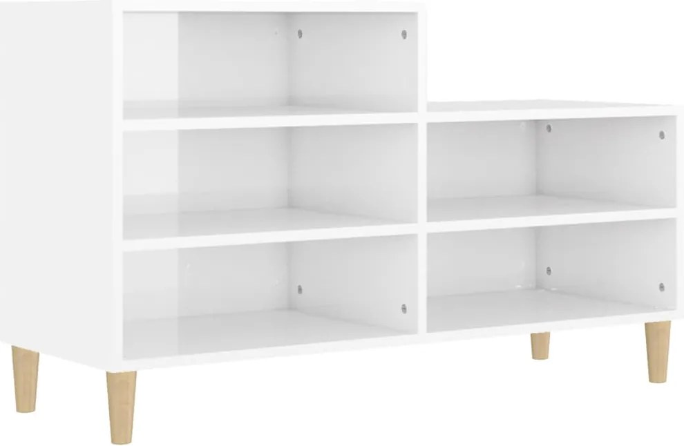 vidaXL magasfényű fehér szerelt fa cipősszekrény 102x36x60 cm