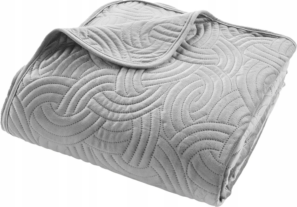 Hálószoba Ágytakaró Nagy Kapa Szürke Párnákkal 220 x 240 cm