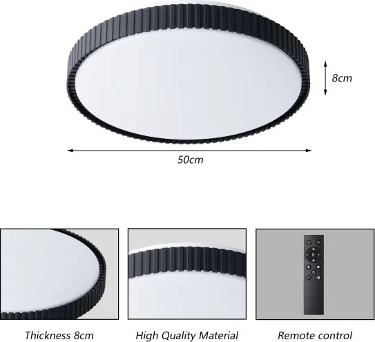 Brilagi - LED dimmelhető mennyezeti lámpa CORVO LED/72W/230V 3000-6000K fekete átm. 50 cm+távirányító