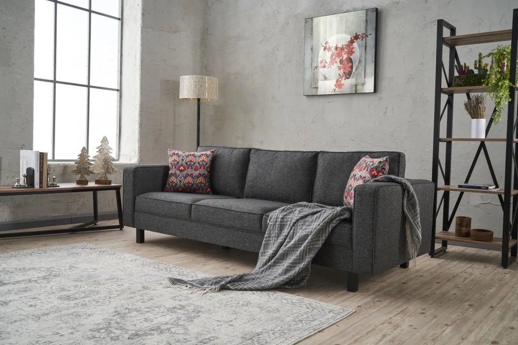 3 személyes kanapé Kale Linen - Antracit