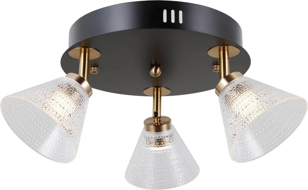 Italux modern spot lámpa orella matt fekete átlátszó arany itxwl-34393-3r-bkhbr