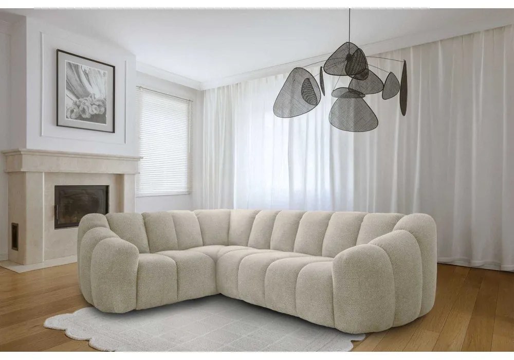 Bézs sarokkanapé (bal oldali-L alakú) Shell – Miuform