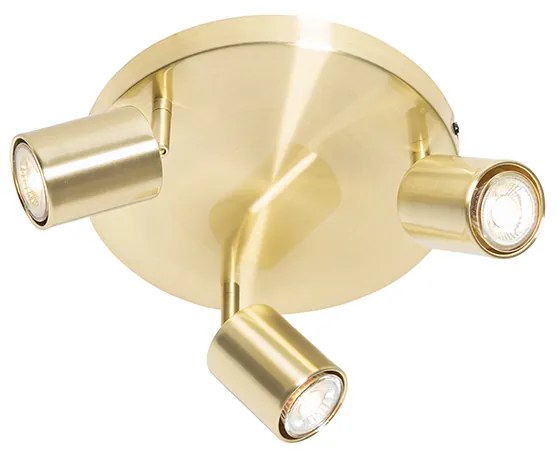 Modern mennyezeti lámpa sárgaréz állítható kerek 3-lámpás - Java