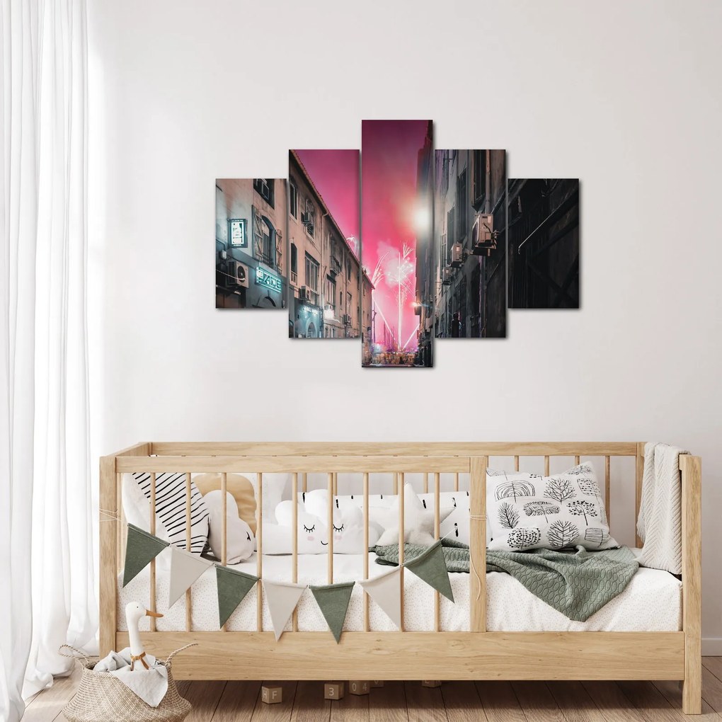 Vászonkép - Tűzijáték Marseille-ben (150x105 cm)