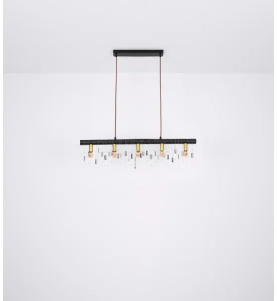 Globo 15532-5HB - KIRA függőlámpa kábellel 5xE14/40W/230V fekete