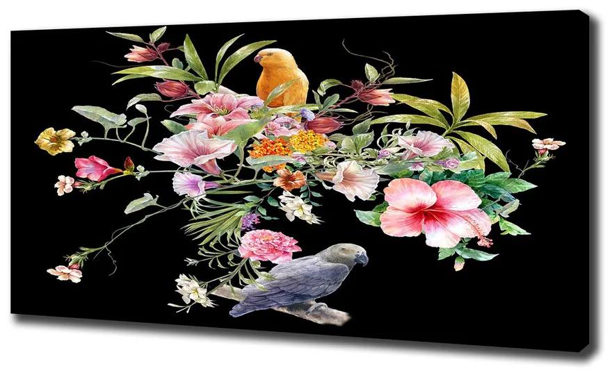 Vászonkép Virágok és madarak pl-oc-140x70-f-172830209