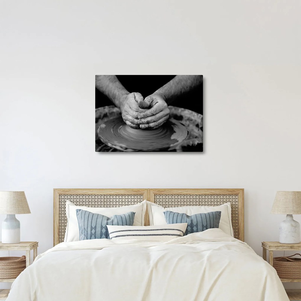 Fekete-fehér kép - kerámia gyártás (70x50 cm)