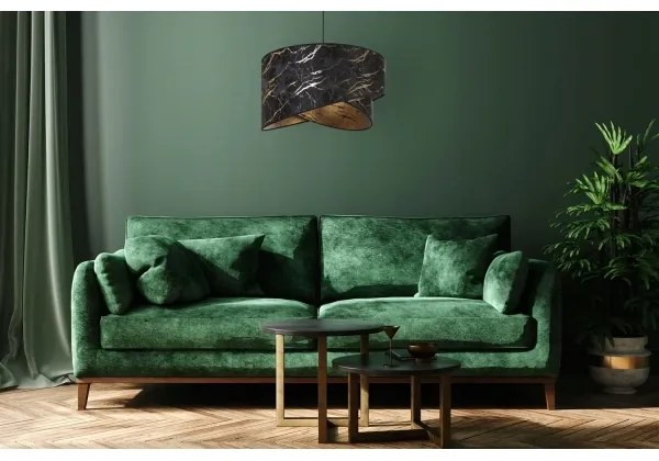 Csillár zsinóron 1xE27/60W/230V fekete/arany