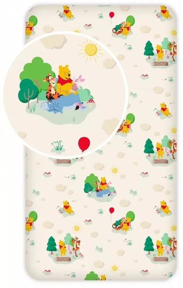 Disney Micimackó Play gumis lepedő 90x200 cm