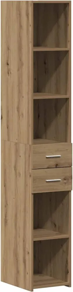 vidaXL Könyvszekrény fiókkal Artisan tölgy 30 x 42.4 x 185.2 cm