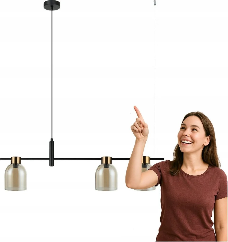 Függőlámpa Servio PND-66892-3-BK-AMB Italux