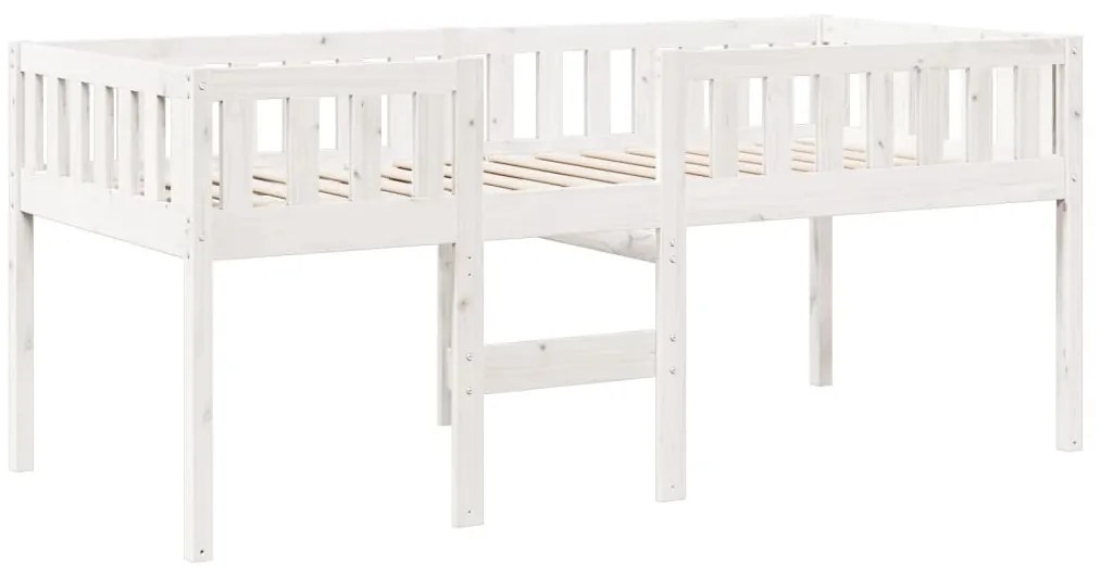 fehér tömör fenyőfa gyerekágy matrac nélkül 75 x 190 cm