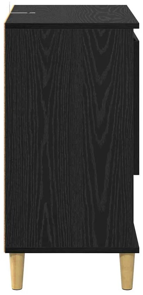 Oldalszekrények 2 pcs Fekete tölgy 60 x 35 x 70 cm Faanyag