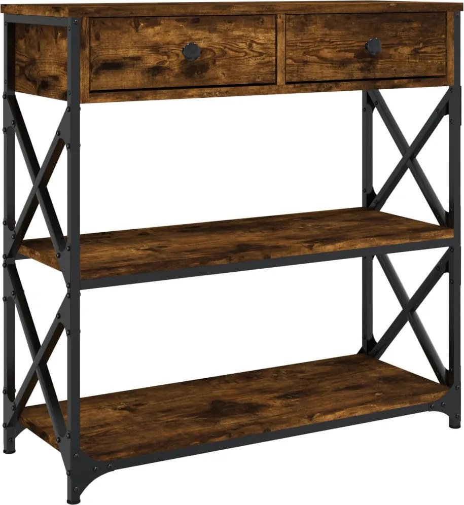 vidaXL füstös tölgy színű szerelt fa tálalóasztal 75x28x75 cm