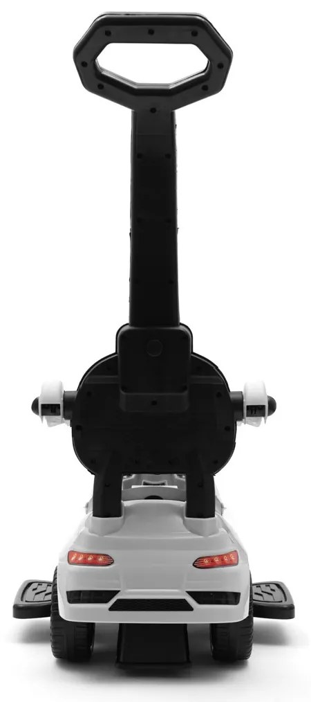 Zenélő bébitaxi vezetőrúddal Baby Mix RACER fehér