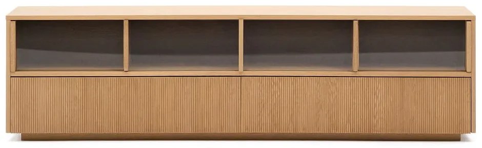 Natúr színű TV-állvány tölgyfa dekorral 200x54x40 cm Helvine – Kave Home