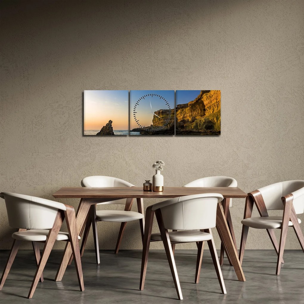 Kép - tengeri szikla (órával) (90x30 cm)