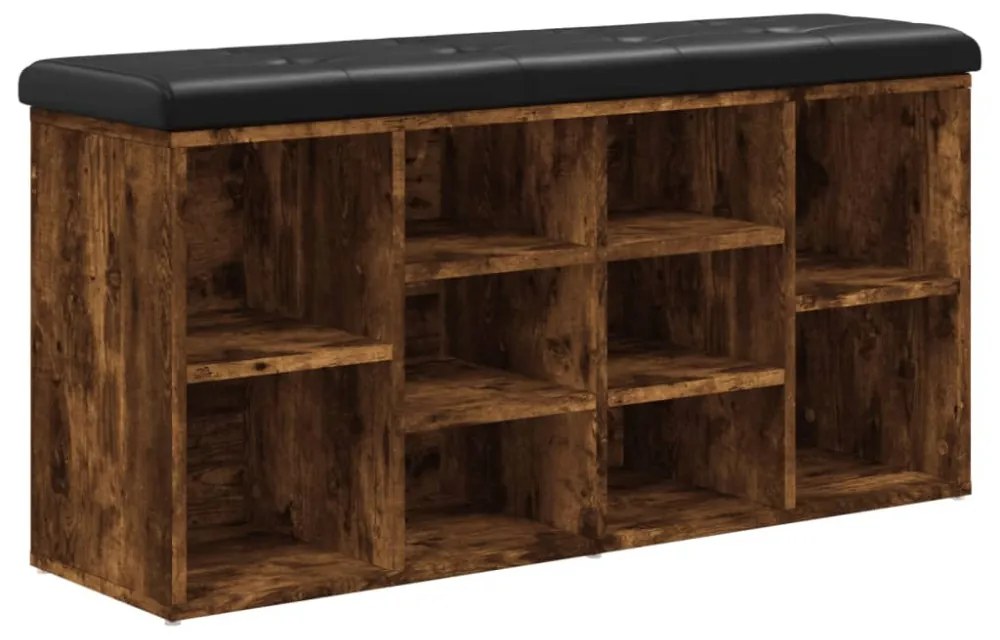 füstös tölgy színű szerelt fa cipőpad 102 x 32 x 50 cm