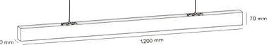 UNIVERSO Függeszték - Mennyezeti lámpa 40w5200lm 4000k-6500k kapcs IP20 Fekete 1200x50x70mm 5év
